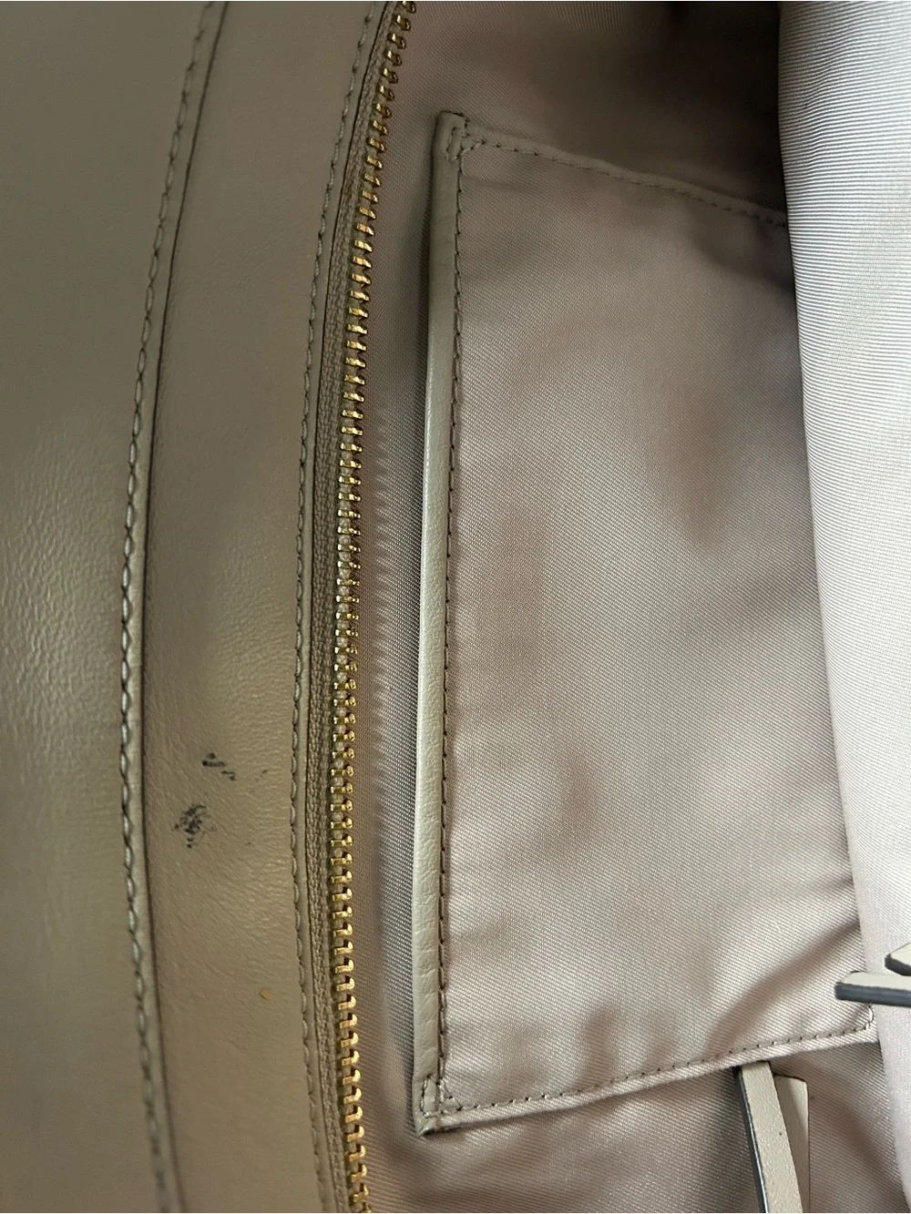 Tory Burch Taupe Leather Shoulder Bag with Tassel